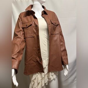 Kensie Tan Leather Jacket for Women